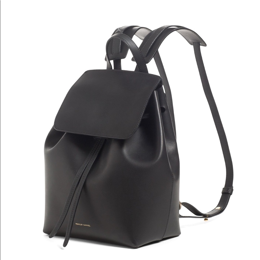 Mansur Gavriel Black Mini Backpack Dolly Interior - Picture 2 of 5